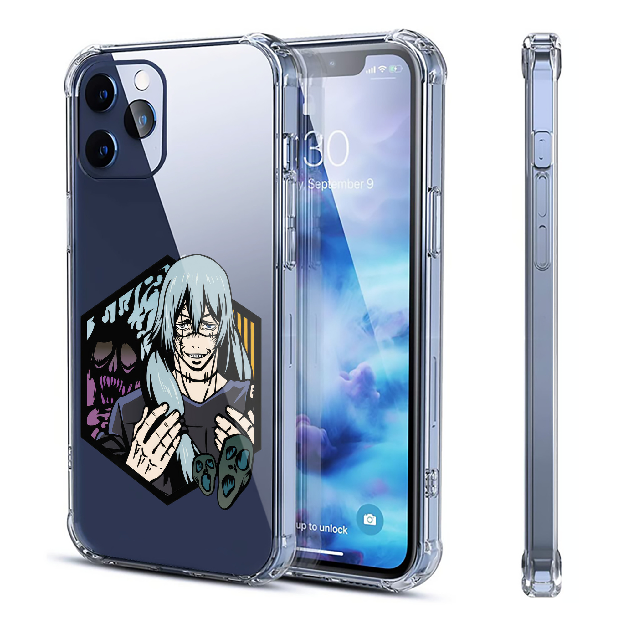 （画像用） 呪術廻戦 Jujutsu Kaisen 【iPhone 12シリーズ対応】透明スマホケース（クリアソフトケース）